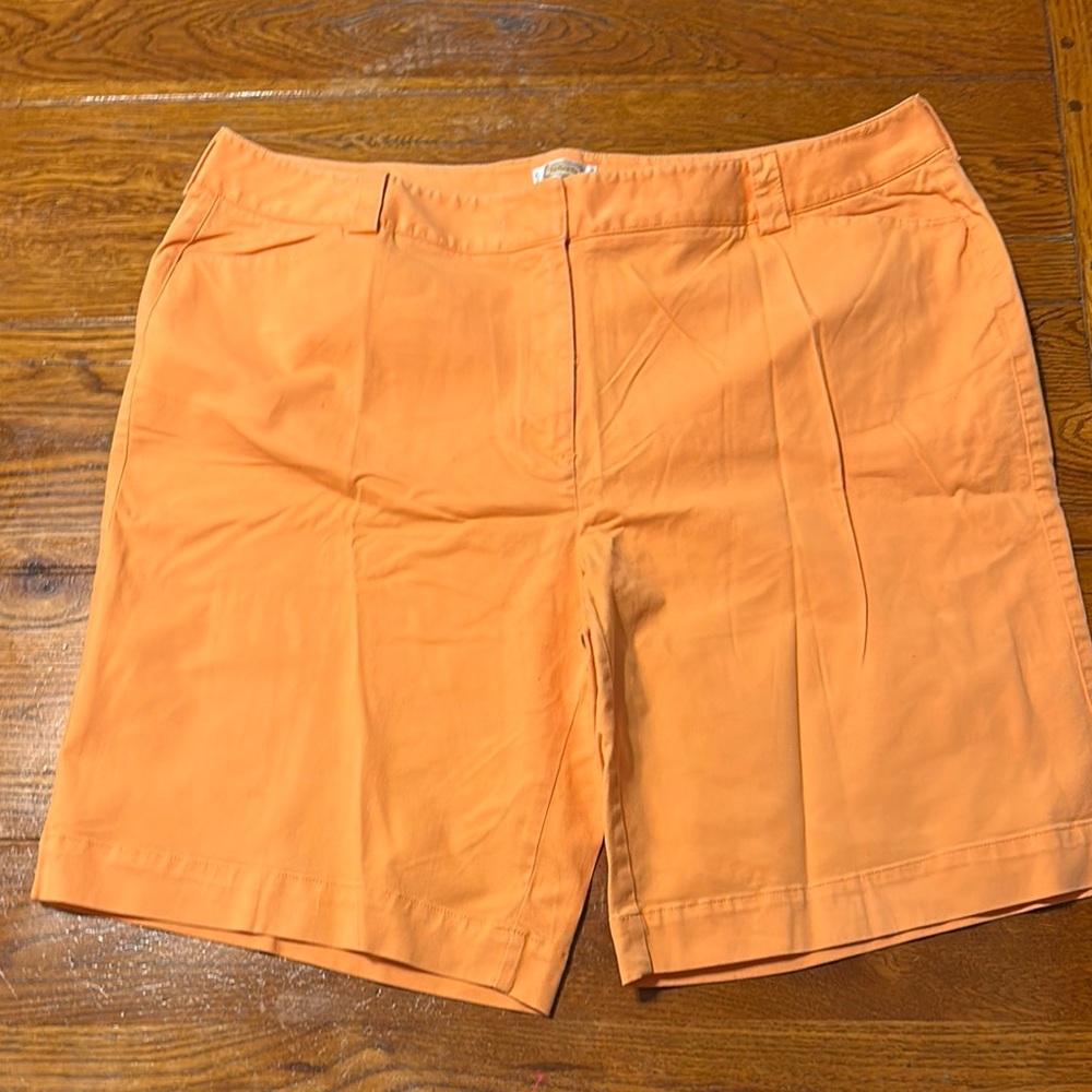 Talbots Orange Bermuda Shorts Tailored Cotton Blend